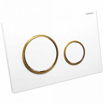 Clapeta de actionare dubla Geberit Sigma 20 Alb cu Auriu