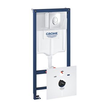 Set rezervor incastrat Grohe Rapid SL 4-in-1 cu cadru  garnitura fonoizolanta si clapeta Skate Air crom