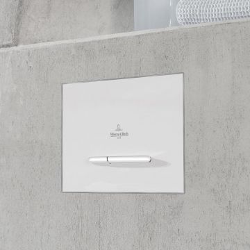 Clapeta Villeroy & Boch ViConnect 300S alb lucios si butoane albe