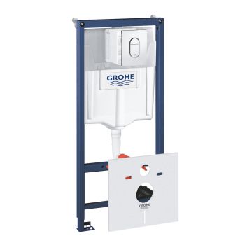 Set rezervor incastrat Grohe Rapid SL 4-in-1 cu cadru  garnitura fonoizolanta si clapeta Arena Cosmopolitan crom